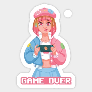 Game Over - Hardcore Gamer Girl - Switch Sticker